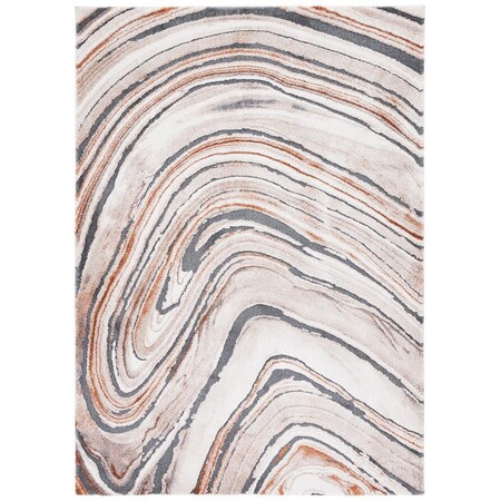 Safavieh 6 ft. 7 in. x 9 ft. 2 in. Cyrus Shag Power Loomed Rectangle Rug Beige & Rust CYR138A-7